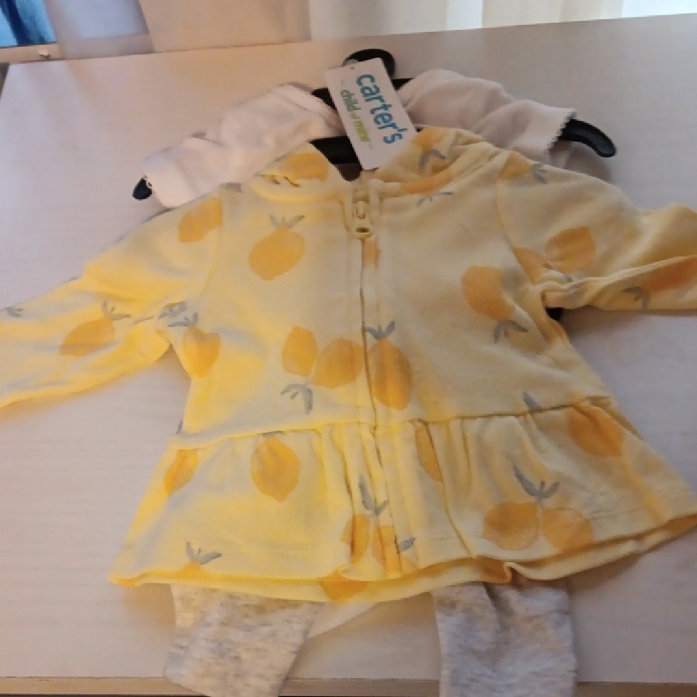Carter's Lemon Print Yellow Baby Set